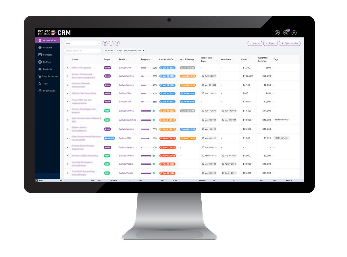 Evolved Metrics Screen